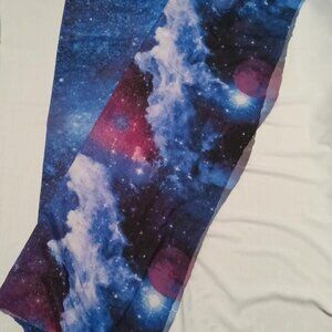 2 large pieces of galaxy design fabric (end of roll) coton/polyester 80X54 inch